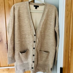 J Crew double knit merino wool long cardigan sweater